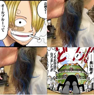 ロング カラー デザインカラー🌈 高木リョウのヘアスタイル