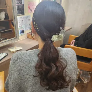 セミロング ヘアアレンジ 田井中 悠紀のヘアスタイル