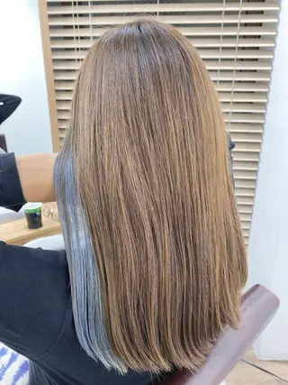 ロング カラー ハイライト⭐️上野 高広のヘアスタイル