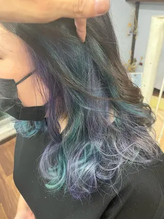 セミロング カラー 原宿サロン代表 デザインカラー伊藤卓のヘアスタイル