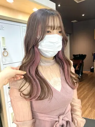 セミロング カラー ヘアアレンジ 小顔カット/艶 カラー特化♡MIHOのヘアスタイル