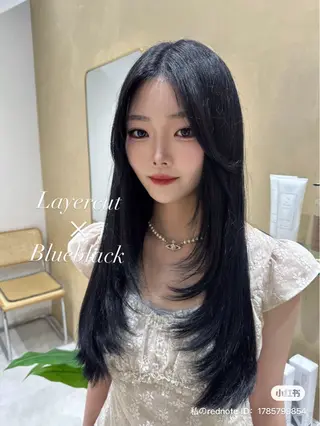 ロング カラー 🍓韓国ヘア レイヤ ーカット🍓笠原 葵のヘアスタイル