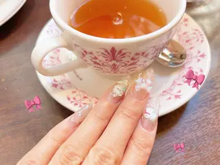 ネイル パープルピーチ ネイルのネイルデザイン