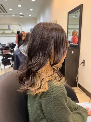 ミディアム カラー ハイトーン／パーマ 特化平田のヘアスタイル