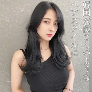 セミロング 山本翔一郎 韓国顔周りレイヤーのヘアスタイル