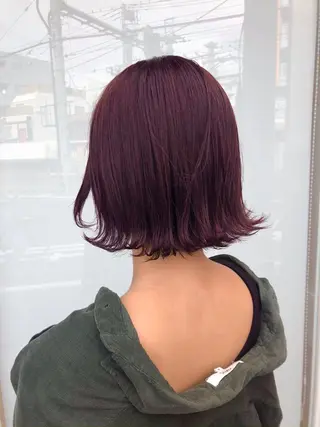 ミディアム カラー ウルフカット ハッシュカット/七海のヘアスタイル