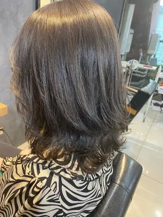セミロング カラー ヘアアレンジ メンズ キッズ ネイル マツエク・マツパ 透明感カラー🤎 ゆりのヘアスタイル