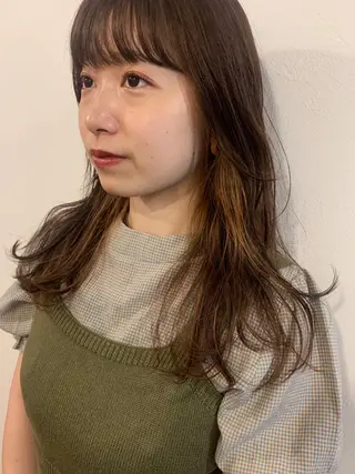 セミロング カラー パーマ 【pejite】 Hinanoのヘアスタイル