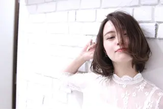 ミディアム カラー パーマ F． 梅田/ボブ/パーマのヘアスタイル