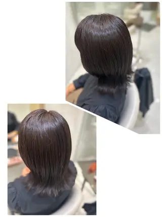 ミディアム カラー 縮毛矯正&髪質改善 西野のヘアスタイル