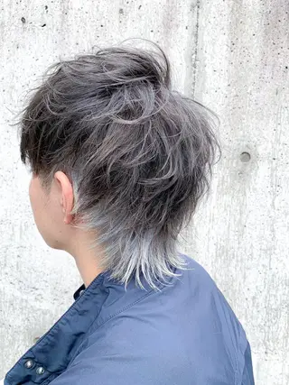 カラー メンズ ブリーチカラー🔥 パーマ【佐々木凌平】のヘアスタイル