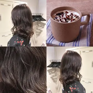 セミロング カラー ハイトーン×レイヤー カットTAKUMIのヘアスタイル