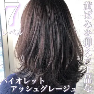ミディアム カラー Soleria 田中慎一のヘアスタイル