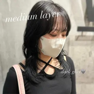 ミディアム 韓国𝐻𝑎𝑖𝑟 🇰🇷🖤ハラのヘアスタイル