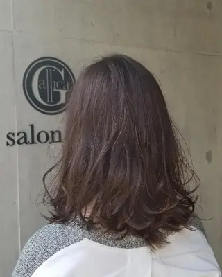 セミロング カラー 🌿赤み消し/ 艶カラー落合 優🌿のヘアスタイル