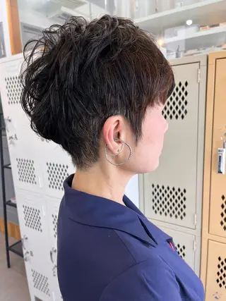 ショート パーマ 森田 菜留美のヘアスタイル