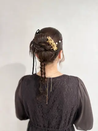 セミロング ヘアアレンジ ヘアセットサロン /上坪愛美のヘアスタイル