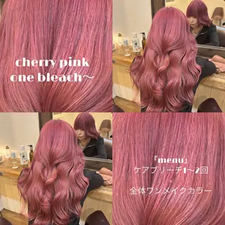 ロング カラー ピンク🌸/暖色/ ブリーチ/横浜/金光のヘアスタイル