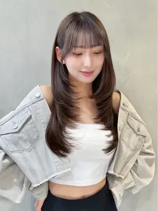 カラー 透明感カラー🌱‬‪ 結衣のヘアスタイル