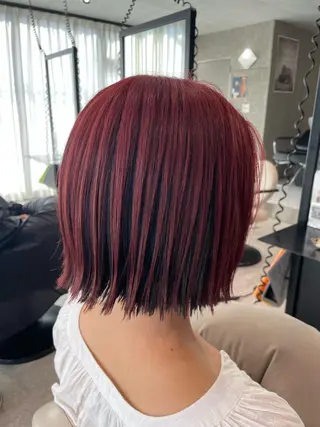 ショート カラー 岡山駅/髪質改善 透明感カラー🐼のヘアスタイル