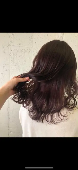 ミディアム カラー 🌷韓国顔周りカット ×艶カラーaki🌷のヘアスタイル
