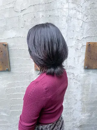 ミディアム ショート/レイヤー/ ツヤ髪/なかちゃんのヘアスタイル