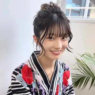 セミロング カラー ヘアアレンジ HIROKO / 透明感暖色カラー🎀のヘアスタイル