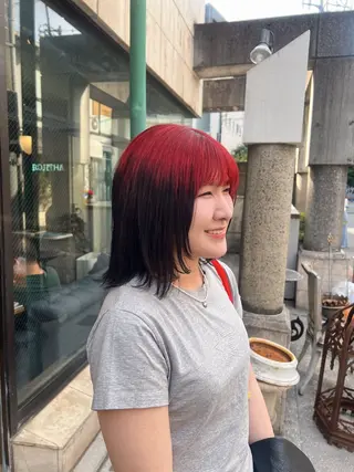 ミディアム カラー 赤みゼロ/透明感 カラー🌿KANTAのヘアスタイル