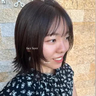 ミディアム カラー recipe 黒木 彩那のヘアスタイル