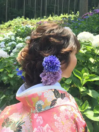 セミロング ヘアアレンジ 石丸 洋子のヘアスタイル