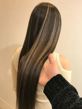 ロング カラー シールエクステ⭐️ オオミタクヤのヘアスタイル
