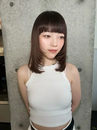 ミディアム ️💜akari💜 ハイトーン/レイヤーのヘアスタイル