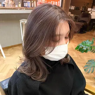 ミディアム カラー パーマ ヘアアレンジ メンズ キッズ ネイル マツエク・マツパ アイブロウ 前川 朋香のヘアスタイル