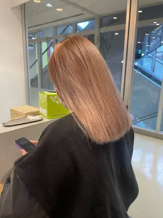 セミロング カラー 矯正パーマ、ベージュ ボブカット🫧のヘアスタイル