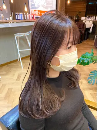 セミロング カラー パーマ ヘアアレンジ メンズ キッズ ネイル マツエク・マツパ アイブロウ 前川 朋香のヘアスタイル