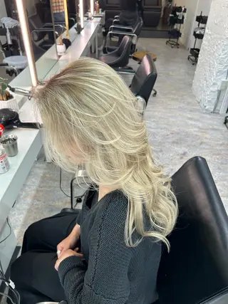 セミロング カラー レイヤーカット BLend 渋谷のヘアスタイル