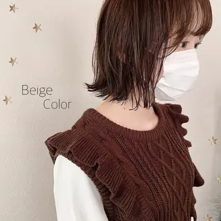 ミディアム カラー 市川 千夏のヘアスタイル