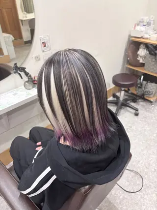 セミロング カラー 🦋ハイトーン/ ブリーチ🥀森山陽向のヘアスタイル