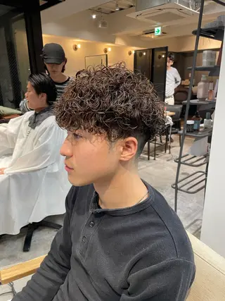 ショート パーマ メンズ メンズパーマ梅田 ・川副史晶のヘアスタイル