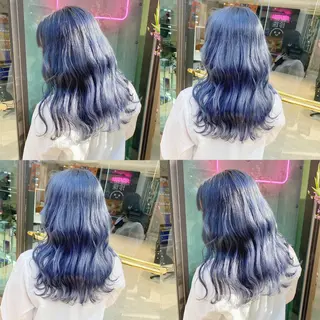 セミロング カラー ヘアアレンジ TAKUMAブリーチ /切りっぱなし🪽のヘアスタイル