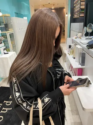セミロング カラー 韓国風ハッシュカット 似合わせレイヤー池袋のヘアスタイル