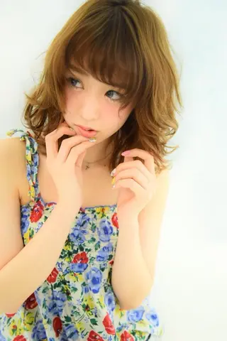 ミディアム カラー パーマ ヘアアレンジ メンズ キッズ ネイル マツエク・マツパ EnBlesS西宮 マンツーマン神道有基のヘアスタイル