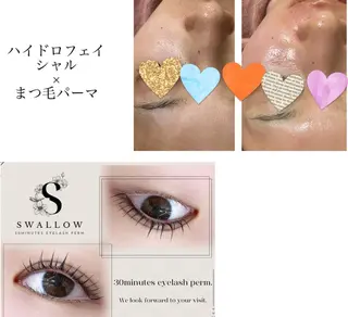 30分まつ毛パーマ Swallow三宮店のマツエク・マツパデザイン
