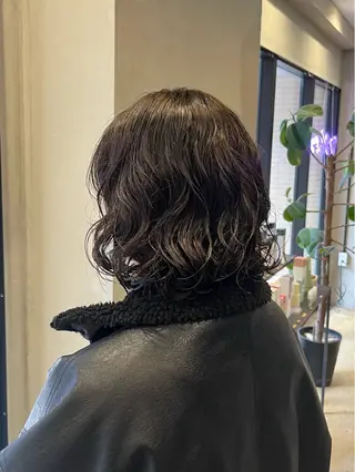 ミディアム パーマ みわ/博多 ブリーチ/メンズヘアのヘアスタイル