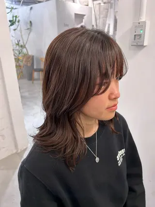 ミディアム カラー 切りっぱなしBOB 職人💜Anzuのヘアスタイル