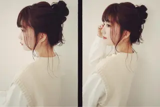 ミディアム ヘアアレンジ 市川 千夏のヘアスタイル
