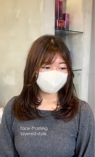 セミロング しずく🤍🧸 / fifthパーマのヘアスタイル