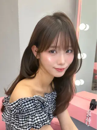 セミロング カラー 渋谷/韓国ヘア/ 顔まわり♡Ayakaのヘアスタイル