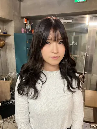 セミロング 土田かほ/本日🈳 透明感カラー🍃のヘアスタイル