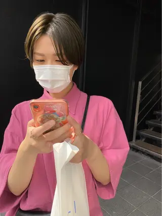 ショート カラー パーマ ヘアアレンジ メンズ キッズ ネイル マツエク・マツパ 🫧umu.🫧韓国 /レイヤー/ハッシュのヘアスタイル